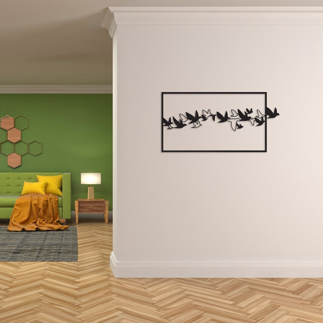 Birds Metal Wall Art, Flying Birds Decor, Room Large Wall Art, Birds