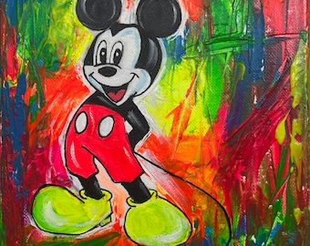 Mickey Mouse, Leinwandbild, abstrakt