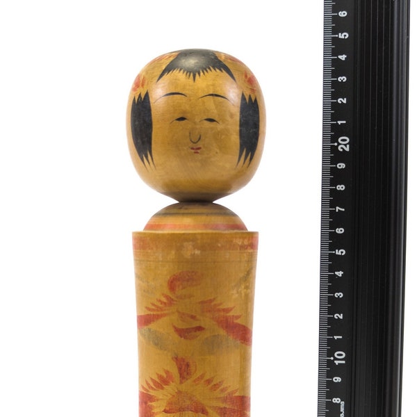 24cm Medium-Size Authentic Vintage Signed Kokeshi Doll - Handmade Japanese Traditional Wooden Craft (0087)