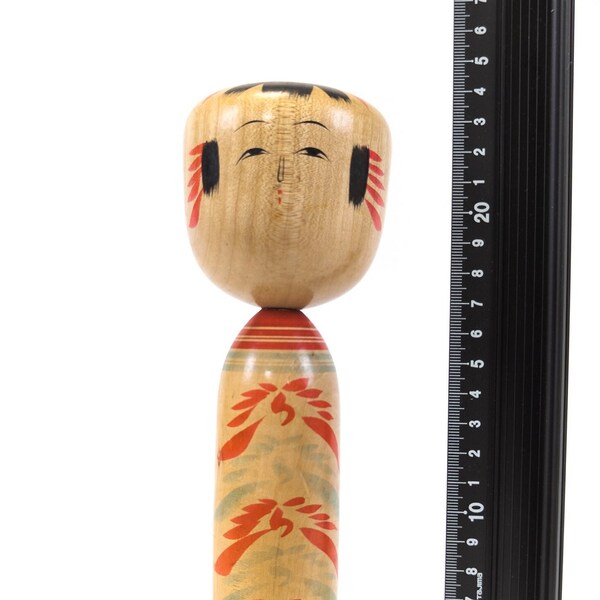 24cm Medium-Size Authentic Vintage Signed Kokeshi Doll - Handmade Japanese Traditional Wooden Craft (0105)