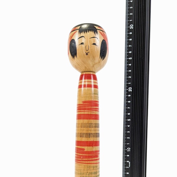 31cm Large Authentic Vintage Signed Kokeshi Doll - Handmade Japanese Traditional Wooden Craft (0030)