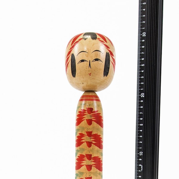 30cm Large Authentic Vintage Signed Kokeshi Doll - Handmade Japanese Traditional Wooden Craft (0014)