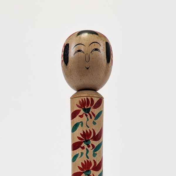 29.5cm Kokeshi Doll: Large-Size Authentic Vintage Signed Kokeshi Doll - Handmade Japanese Traditional Wooden Craft (209)