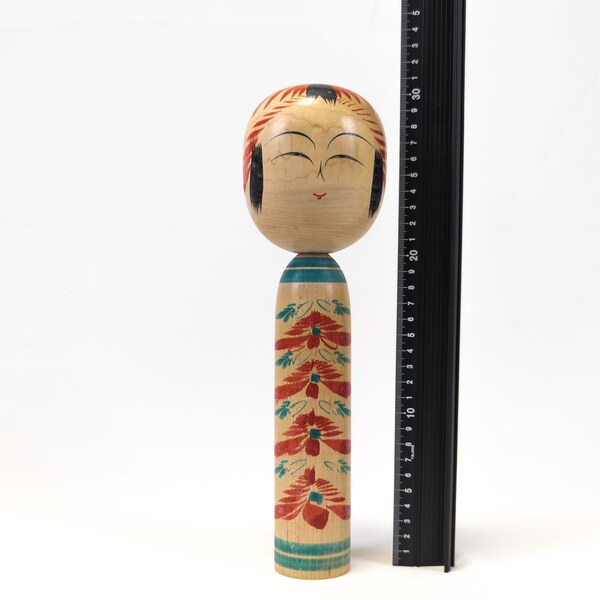 30cm Large-Size Authentic Vintage Signed Kokeshi Doll - Handmade Japanese Traditional Wooden Craft (0131)