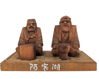 Ainu-houtsnijwerk Handgemaakte Japanse volkskunst, uniek decor en vintage cultureel souvenir uit Hokkaido