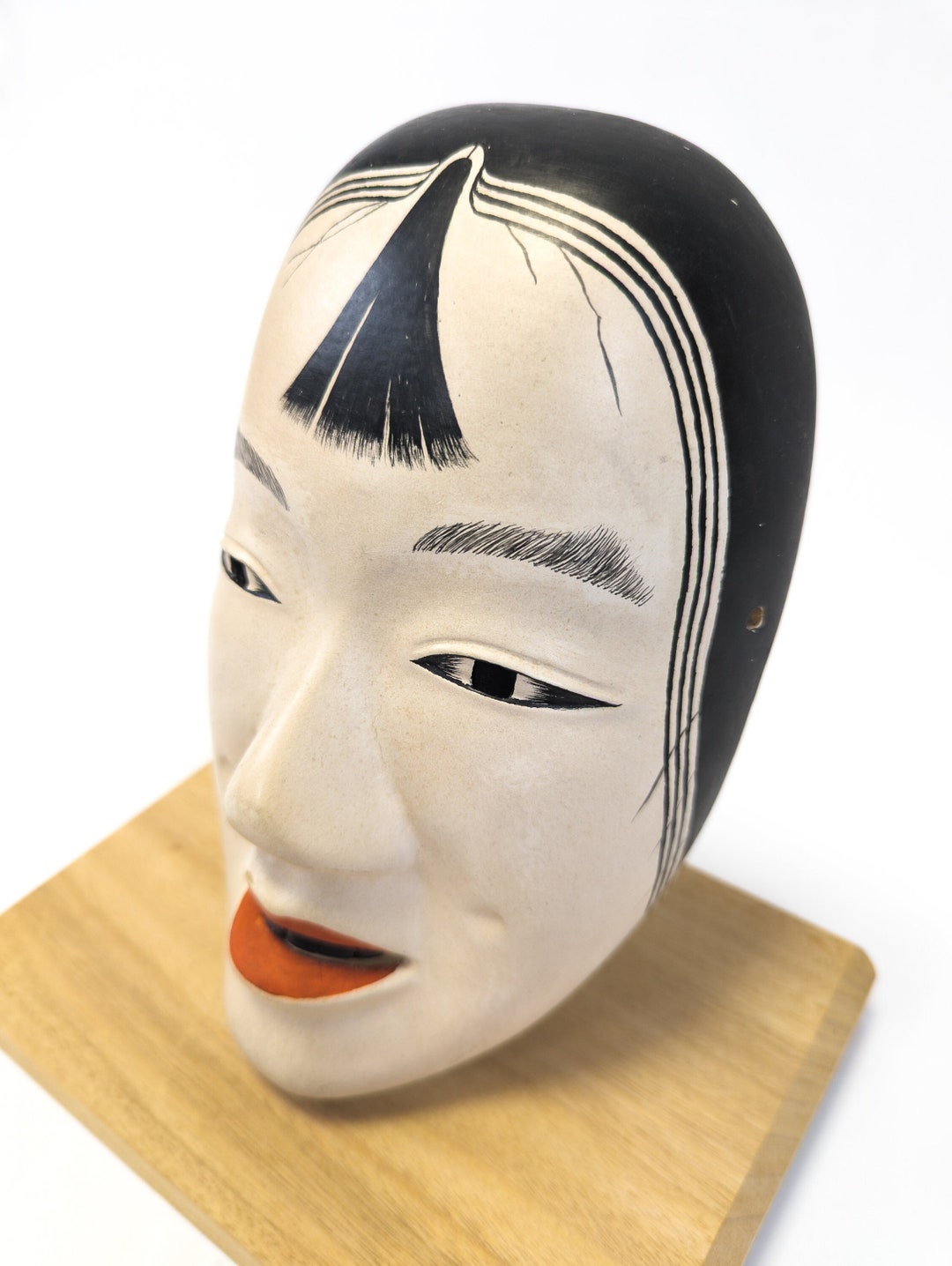 Traditional Japanese Noh Mask Kasshiki young Man Acolyte Etsy