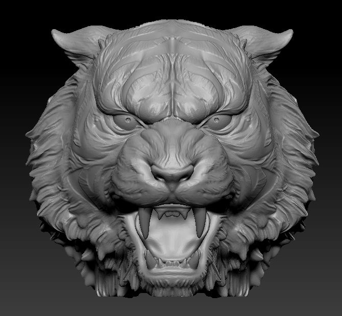 Lion Beast Tiger Head Engraving Machine 3D Printing Model Tiger Head ...