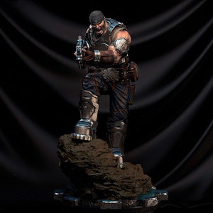 Game War Machine Marcus Battle Modeling Statue 3D Printed Model Drawing White Model Custom STL File