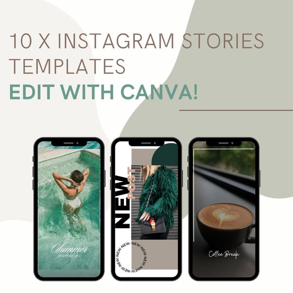 10x CANVA Instagram Stories templates (PLR) - easy to use