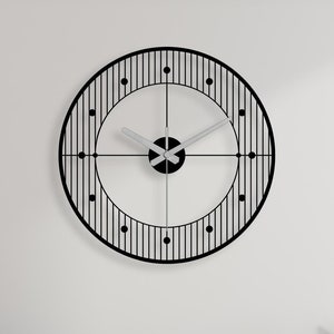 Horloge murale minimaliste en métal : art géométrique, mouvement silencieux