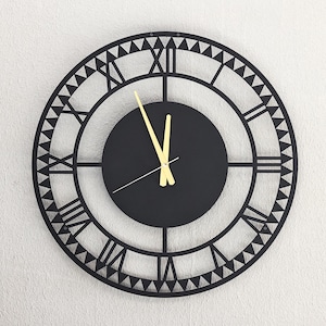 Vintage Metal Wall Clock, Large Wall Art - Oversized Unique Clocks for Wall - Unique  Farmhouse Decor Gift Idea