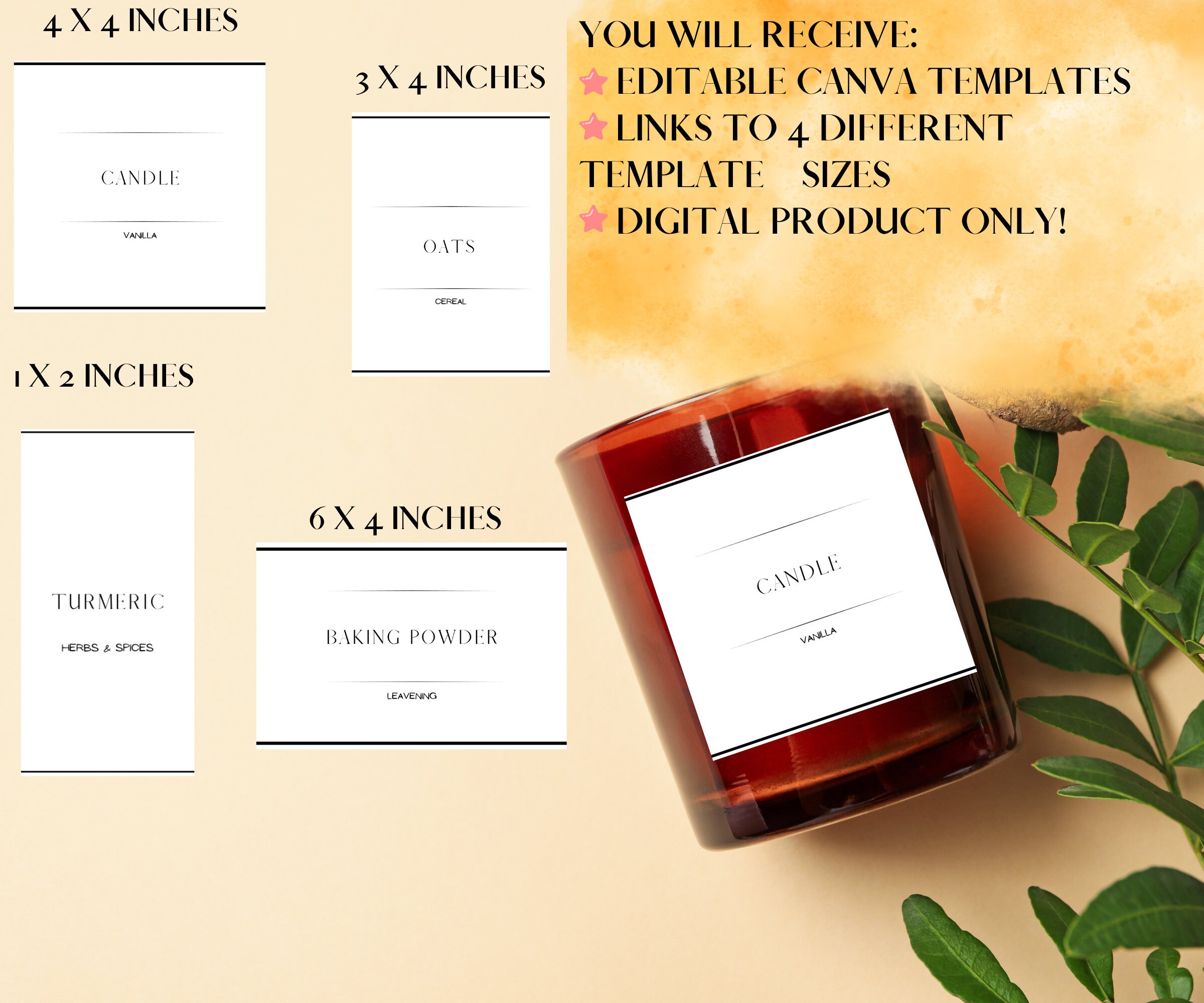 Editable Kitchen Labels, Pantry Jar Labels Templates, Bottle Labels ...