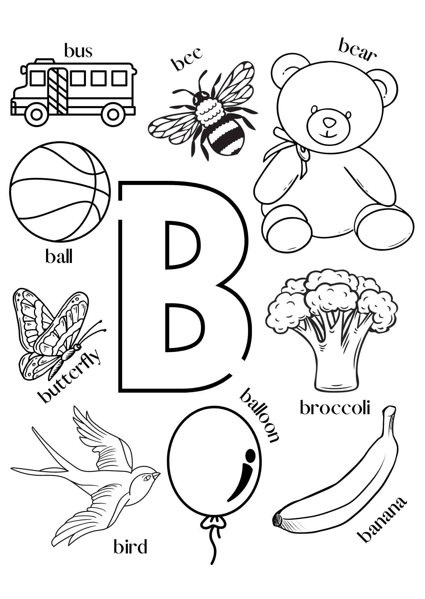 ABC Coloring Pages, Printable Alphabet Colorign Pages for Kids, 26