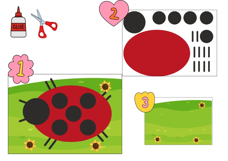 Cut and Glue Printable Sheets for Toddlers, Cut and Glue Activity PDF