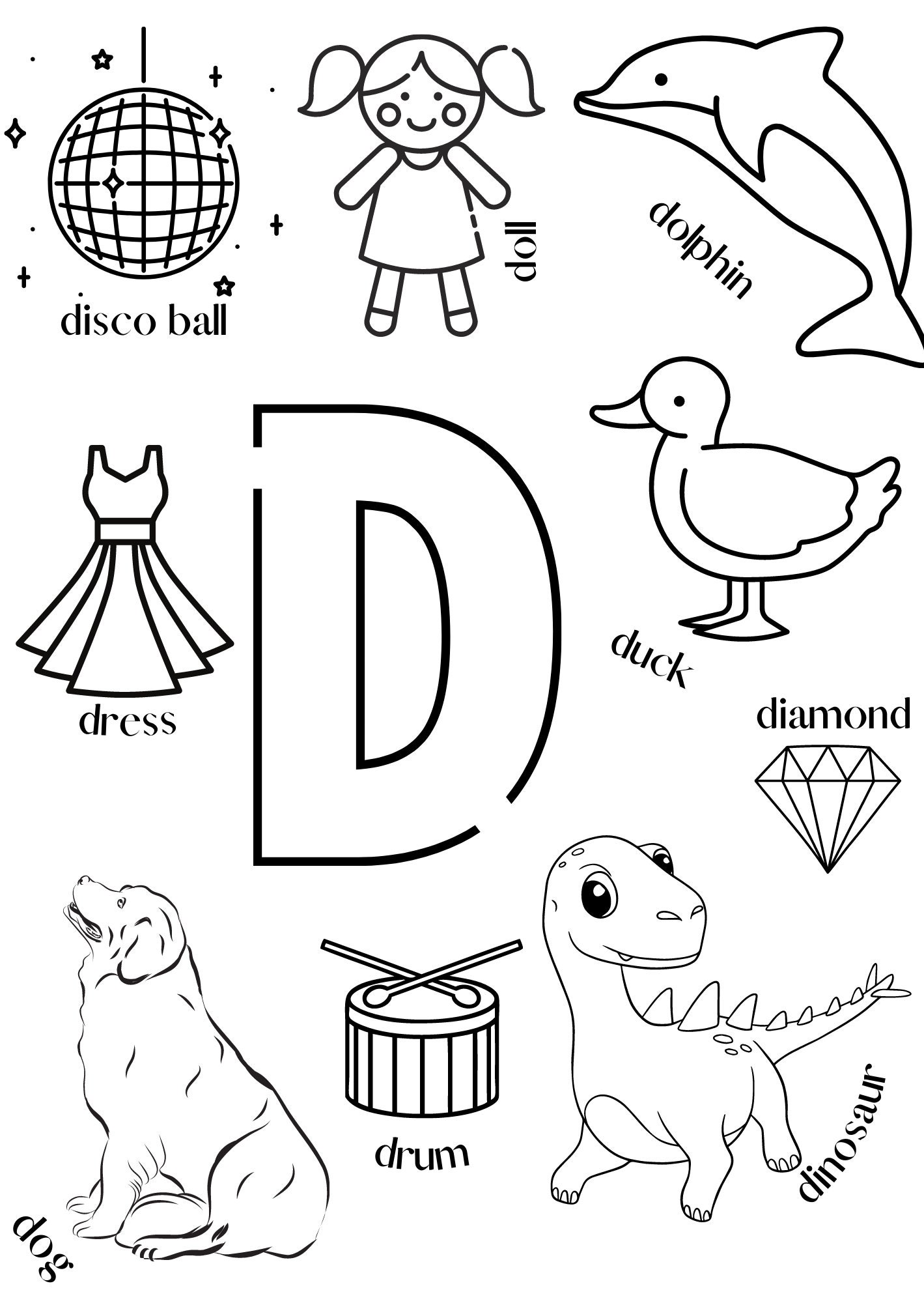 ABC Coloring Pages, Printable Alphabet Colorign Pages for Kids, 26