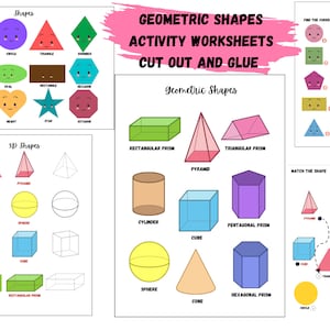 Shapes Poster, Shapes Printable Activity pages for Toddlers, Shapes Worksheets, Educational Activity worksheets Geometric Shapes for kids