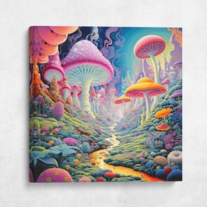 Mystical Mushroom Haven Canvas Print