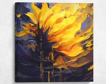 Digital painting of an abstract Sunflower  Canvas Print