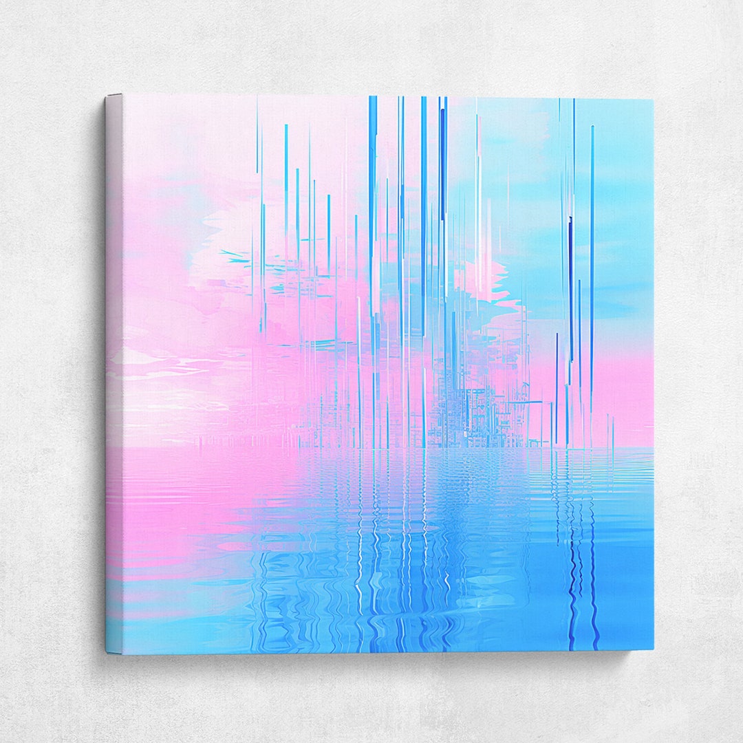 Contemporary Abstract Painting Pink and Light Blue Hues 001 Pop Art ...