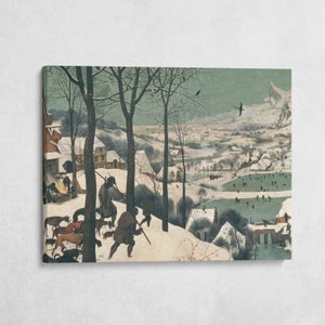 Bruegel&#39;s Hunters in the Snow Canvas Print: Flemish Winter Scene