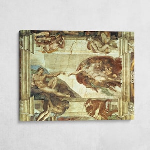 The Creation of Adam - Detail from the Sistine Ceiling Canvas Print