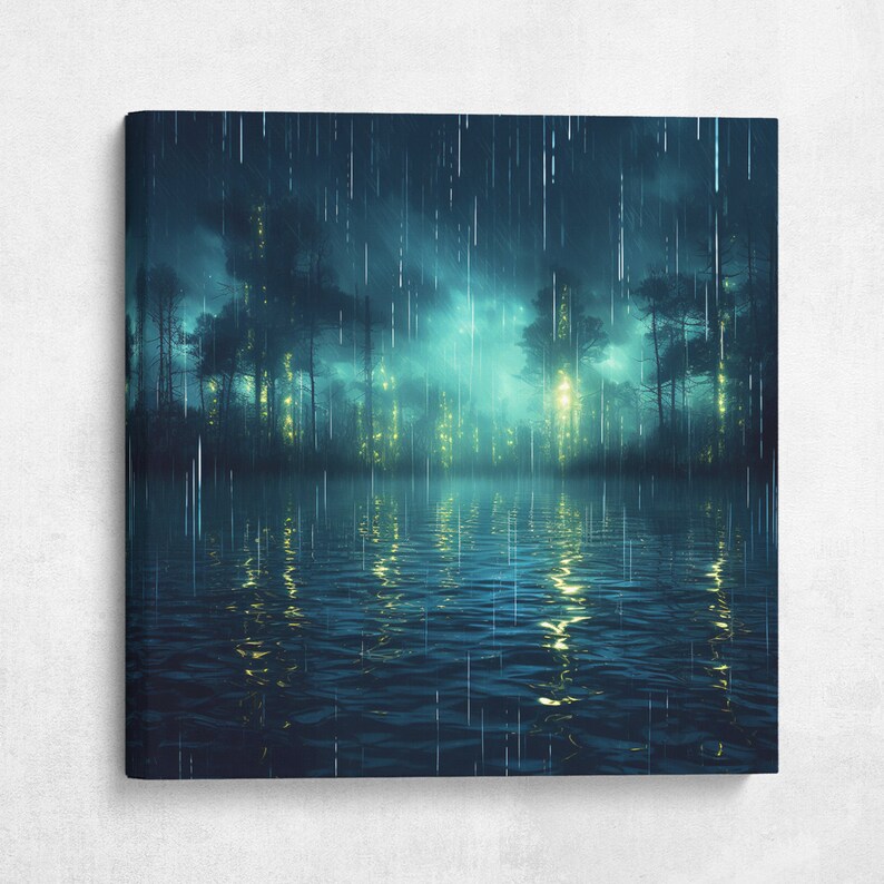 Contemporary Abstract Painting Heavy Rainfall Canvas Print - Etsy