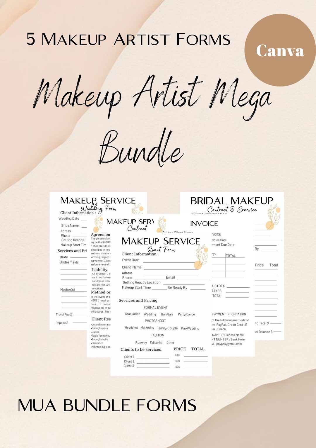 MUA Contract Template, Makeup Artist Contract, Makeup Contract