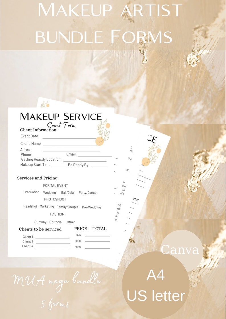 MUA Contract Template, Makeup Artist Contract, Makeup Contract