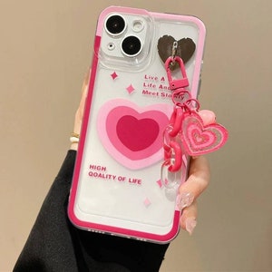 Luxury Korean Cute 3D Cloud Lightning Pendant Love Heart Keychain Case ...