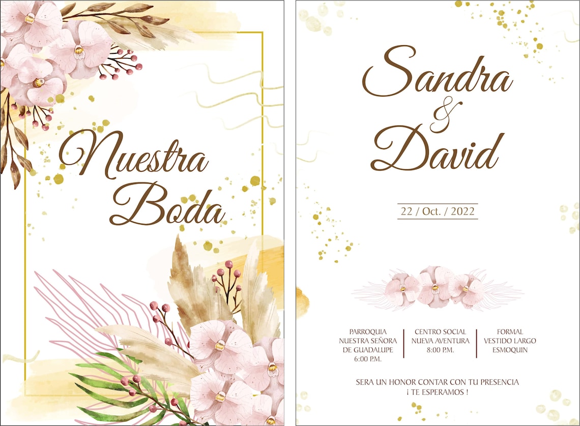 Diseño De Invitación Boda - Etsy