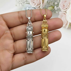 Secret Box Locket Pendant, Crystal Ishvara, Golden Bottle, Brass Spoon Charms