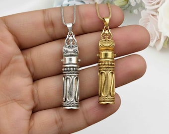 Secret Box Locket Pendant, Crystal Ishvara, Golden Bottle, Brass Spoon Charms