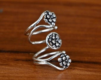 Blumen Daumen Ring : 925 Sterling Silber Einstellbar Arthritis Ring