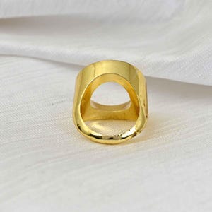 Signet Open Round Ring Adjustable Raw brass, Antique Silver, Shiny Silver Plated Brass (17.5mm 7US size) 4197