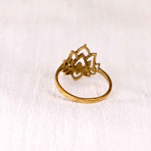 Dainty Silver Lotus Flower Boho Ring - Mother&#39;s Day Gift - Tiny Gold Yoga Meditation Ring - Spiritual Rose Rings - Yoga Gifts