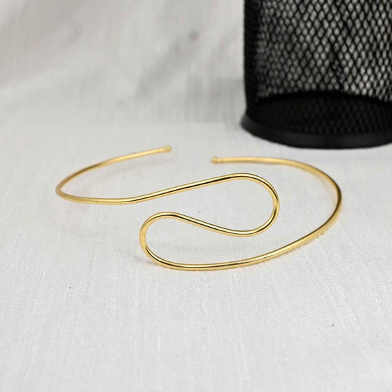 Gold Arm Cuff Bracelet, Minimalist Upper Arm Band