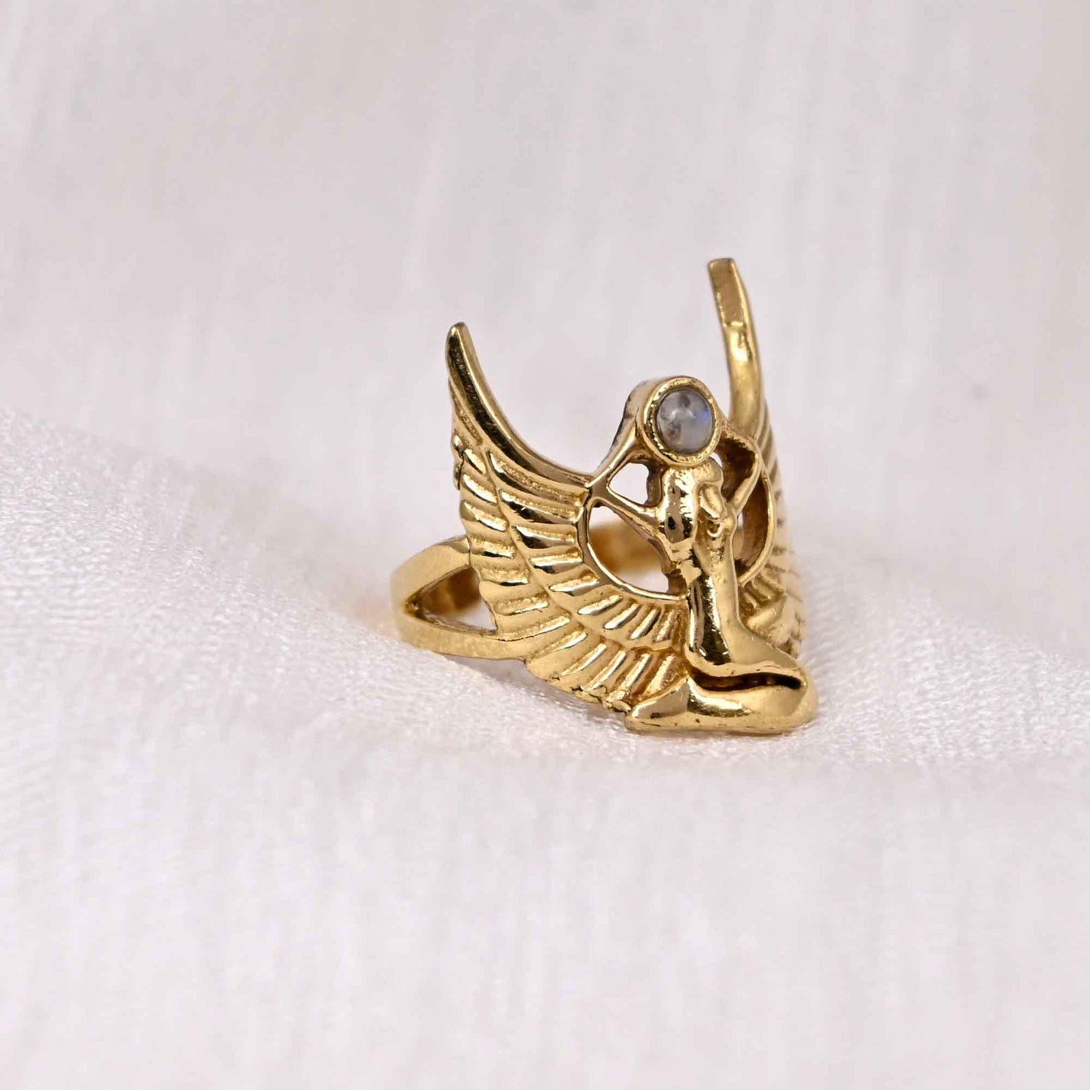 Bague Déesse De La Fertilité - Porte-bonheur Réglable En Acier Inoxydable - Neuf Avec étiquettes