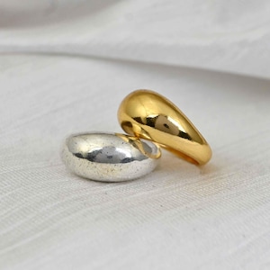 18k Gold Ring, Chunky Dome Thick Ring, 18K Gold Plated, Stainless Steel, Fine Gold Ring, Chunky Ring, Tarnish-resistant, Minimalist Ring