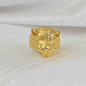 Leopard Ring - Jaguar Ring Panther Gold Ring, Animal Ring Nature Jungle Ring Gold Leopard Jewelry Tiger Ring Gift for him