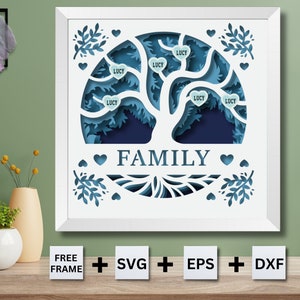 3D Customizable FAMILY svg - Family Tree - Perfect Gift for Mother's Day, Custom Name - for cricut - for silhouette