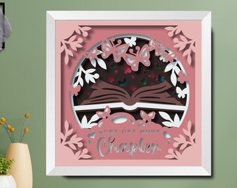 3D Chapter Book with Butterflies Shadow Box, Floral Layered Paper Art, 3D Mandala, Reading 3D SVG, For Cricut and Silhouette