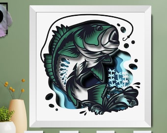 3d Fishing Dad Svg, FATHER&#39;S DAY Shadow Box Svg, Funny Fishing Lover, Fish Shadow Box SVG, Cricut Files, Cardstock Svg, Silhouette Files