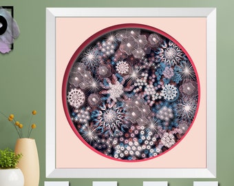 3D GHOST CORAL Shadow Box - Ethereal Shadow Box SVG - Multidimensional Paper Art Shadow Box - For Cricut