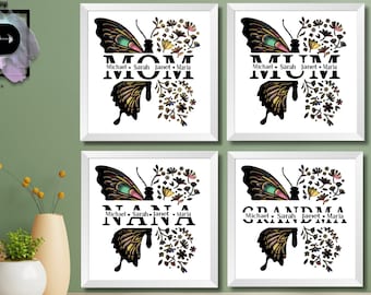 3D Mothers Day Shadow Box, Happy Mother's Day SVG, Butterfly Design, Custom Name, Mom Shadow Box, Mum Floral svg, for cricut, for silhouette