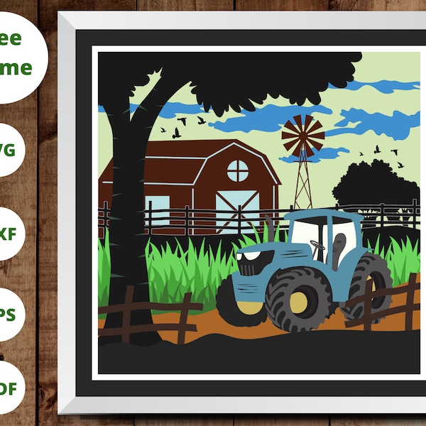 3D FARM Shadow Box Svg, TRACTOR Svg, Farm House Paper Cut, Cricut File - Cardstock Svg - Silhouette Files 3D FARM Shadow Box Svg, TRACTOR Svg, Farm House Paper Cut, Cricut File - Cardstock Svg - Silhouette Files