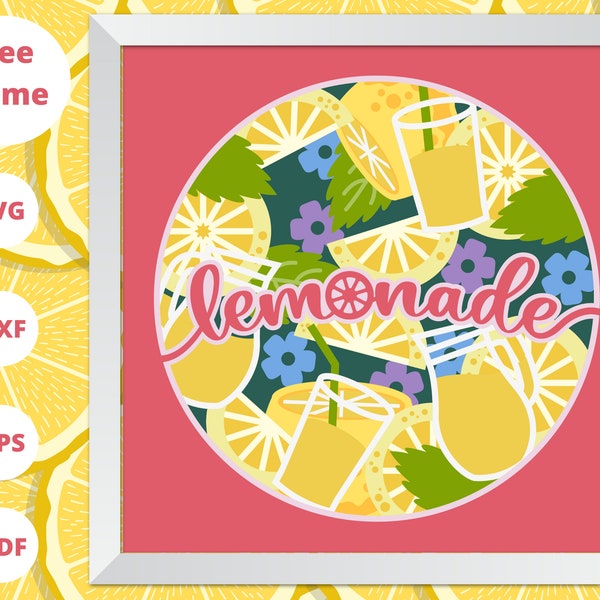 3D LEMONADE SUMMER SVG -Summer Shadow box svg - Lemons Mandala svg - layered cardstock svg - for cricut - for silhouette 3D LEMONADE SUMMER SVG -Summer Shadow box svg - Lemons Mandala svg - layered cardstock svg - for cricut - for silhouette