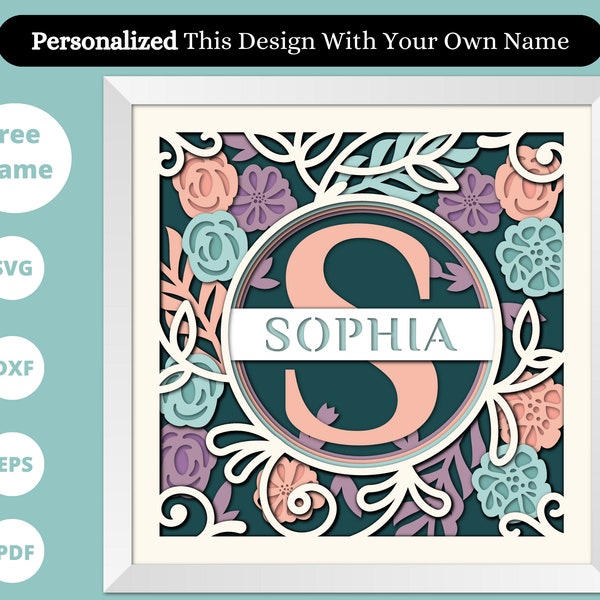3D Flower Split Monogram A-Z SVG Shadow Box, Alphabet Family Name SVG, Custom Name, Family Sign, Housewarming Gift, Files For Cricut 3D Flower Split Monogram A-Z SVG Shadow Box, Alphabet Family Name SVG, Custom Name, Family Sign, Housewarming Gift, Files For Cricut