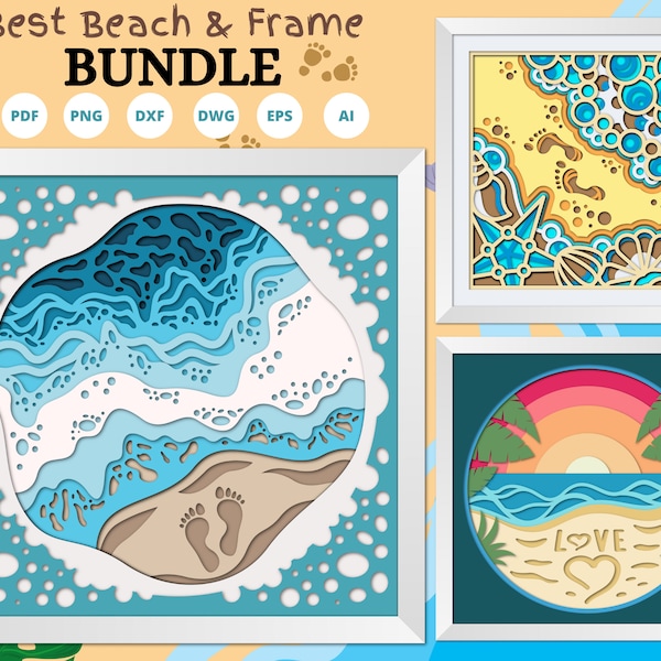 3D SVG Bundle BEACH Shadow Box - Seashore BEACH Shadow Box Svg - Cricut Files, Cardstock Svg, Silhouette Files, paper cut svg 3D SVG Bundle BEACH Shadow Box - Seashore BEACH Shadow Box Svg - Cricut Files, Cardstock Svg, Silhouette Files, paper cut svg