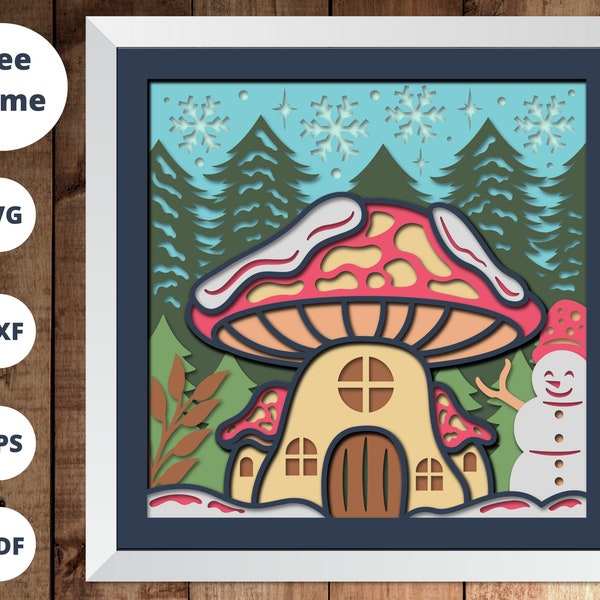 3D CHRISTMAS MUSHROOM SVG - House Shadow box svg - Mushroom Cardstock Svg - For Silhouette - For Cricut 3D CHRISTMAS MUSHROOM SVG - House Shadow box svg - Mushroom Cardstock Svg - For Silhouette - For Cricut