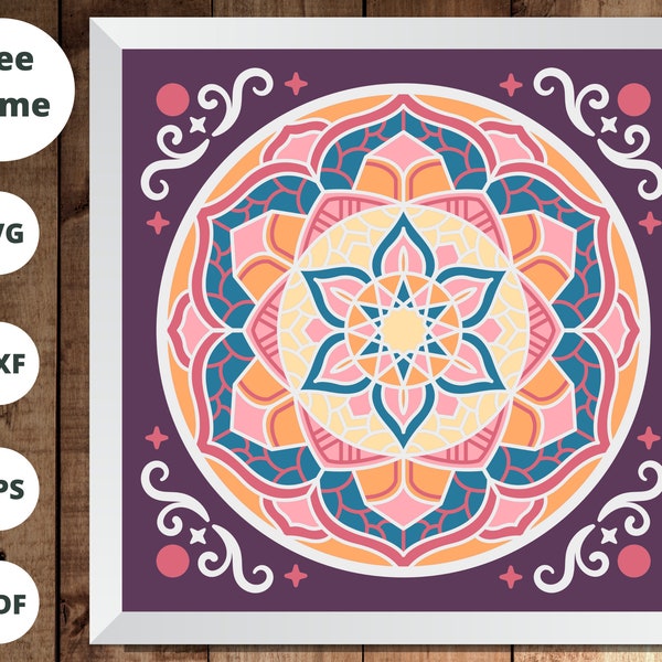 3D MANDALA SVG Files, SVG For Shadow Box Mandala, Files for Laser Cutting, Multilayer Decorative Panel, ShadowBox Paper Cut